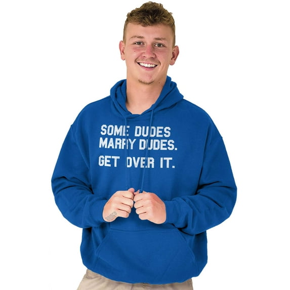 Some Dudes Get Married LGBTQ Pride Men Big & Tall Graphic Hoodie Brisco Brands 4X