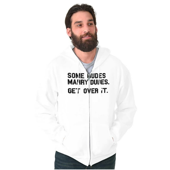 Some Dudes Get Married LGBTQ Pride Men's Big & Tall Graphic Zip Up Hoodie Brisco Brands 4X