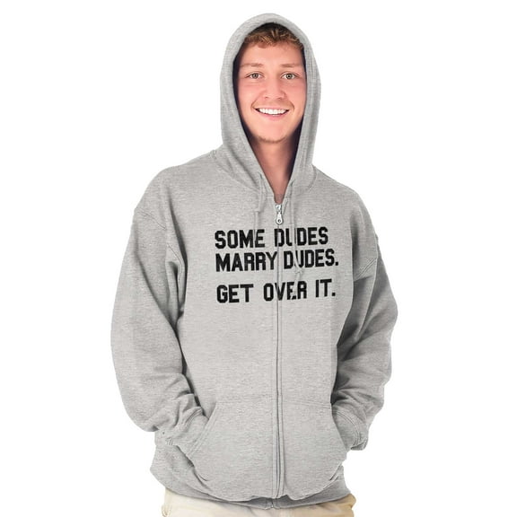 Some Dudes Get Married LGBTQ Pride Zip Hoodie Sweatshirt Men Brisco Brands X