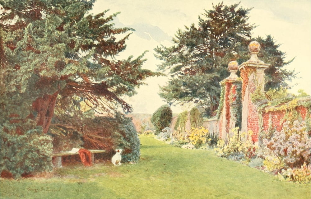 Some English Gardens 1904 Bulwick gateway Canvas Art - George S Elgood (18 x 24)