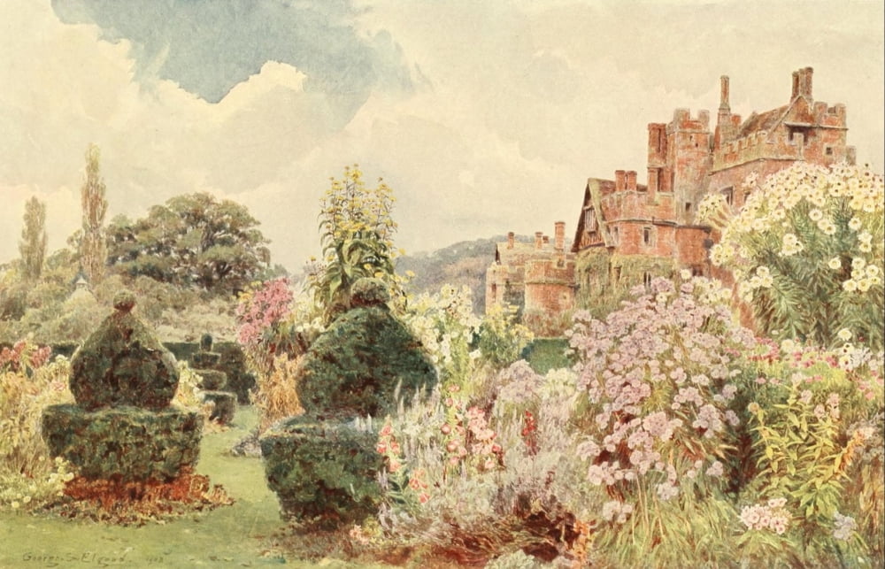 Some English Gardens 1904 Compton Wynyates Canvas Art - George S Elgood (18 x 24)