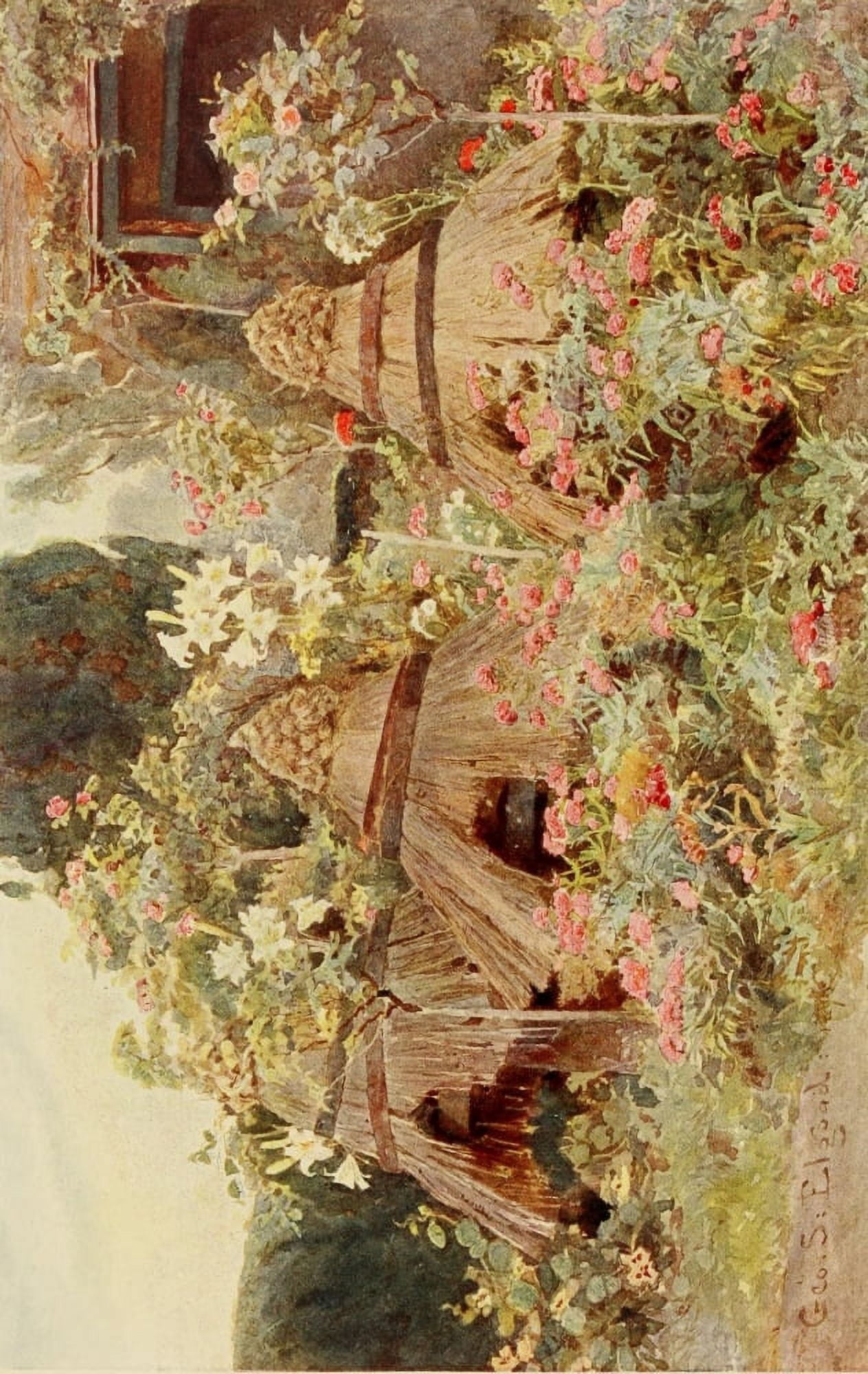 Some English Gardens 1904 Lady Coventrys Needlework Canvas Art - George S Elgood (18 x 24)
