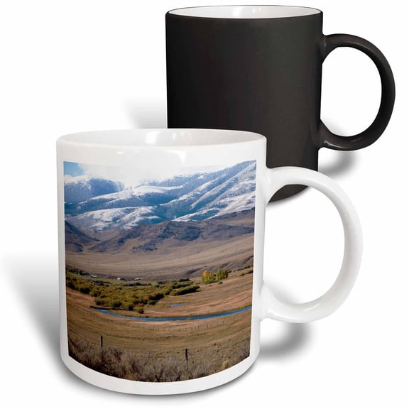 3drose, Some Mountains in Ogden Utah with Snow on Top and a Creek, 11oz Magic Transforming Mug