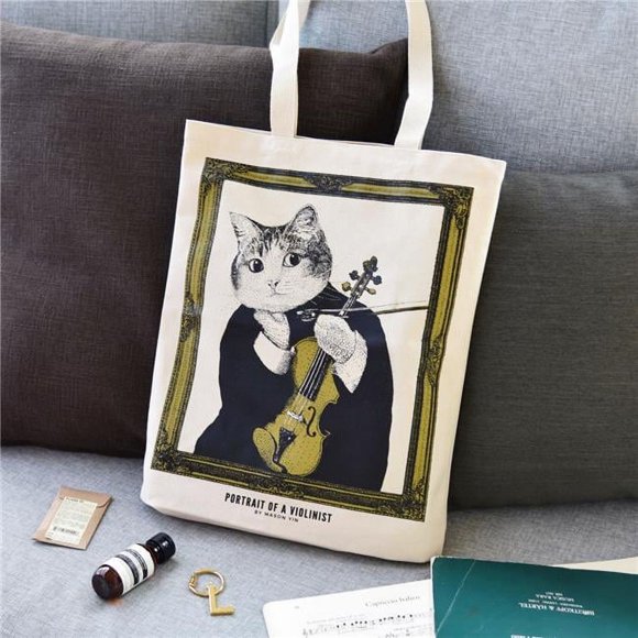 Some Music Design KT-001 12 oz 100 Percent Cotton Violinist Tote Bag