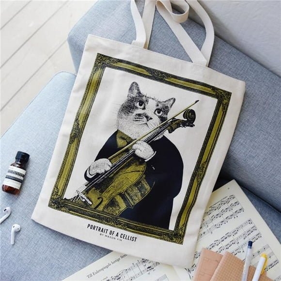 Some Music Design KT-002 12 oz 100 Percent Cotton Cellist Tote Bag