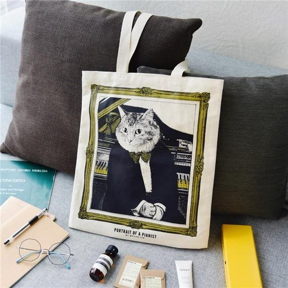 Some Music Design KT-011 12 oz 100 Percent Cotton Pianist-Grand Piano Tote Bag