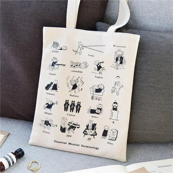 Some Music Design KT-016 12 oz 100 Percent Cotton Classical Musical Terminology Tote Bag