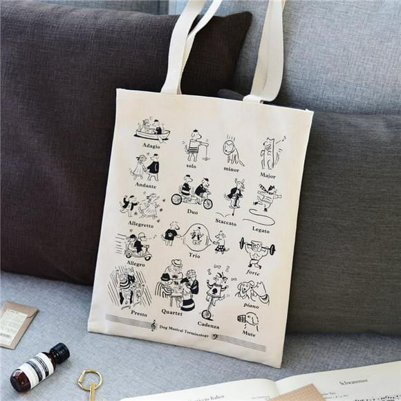 Some Music Design KT-017 12 oz 100 Percent Cotton Dog Musical Terminology Tote Bag