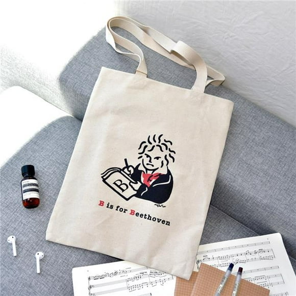 Some Music Design KT-019 12 oz 100 Percent Cotton B is for Beethoven Tote Bag