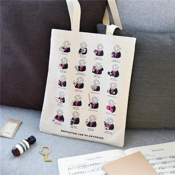 Some Music Design KT-020 12 oz 100 Percent Cotton Beethoven can do Anything Tote Bag