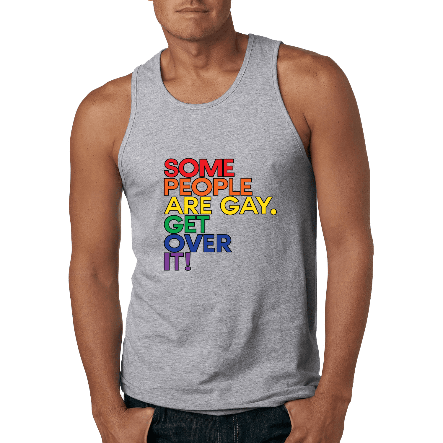 1Tee Mens Some People are Gay Get Over it T-Shirt