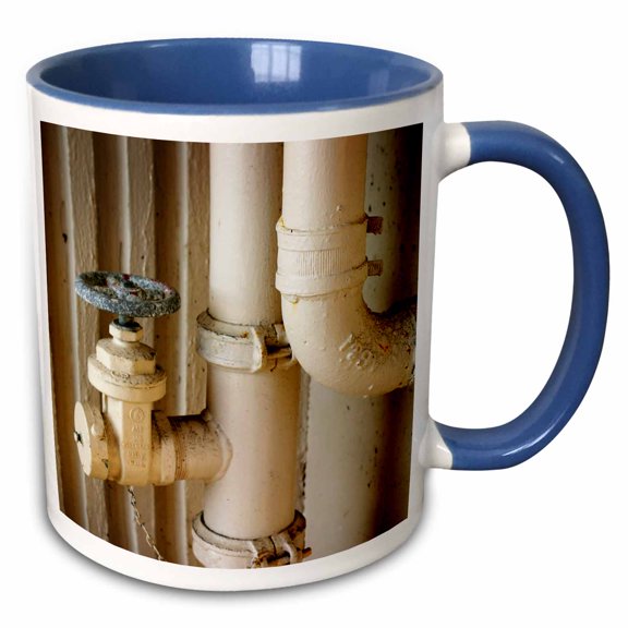 3drose, Some Pipes in a Parking Structure., 15oz Two-tone Blue Mug