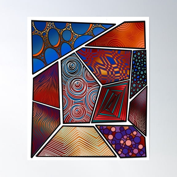 Some Random Patterns In Comic Book Style Frames Poster Wall Art, Modern Wall Decor For Living Room Bedroom, 8x12 UNFRAMED