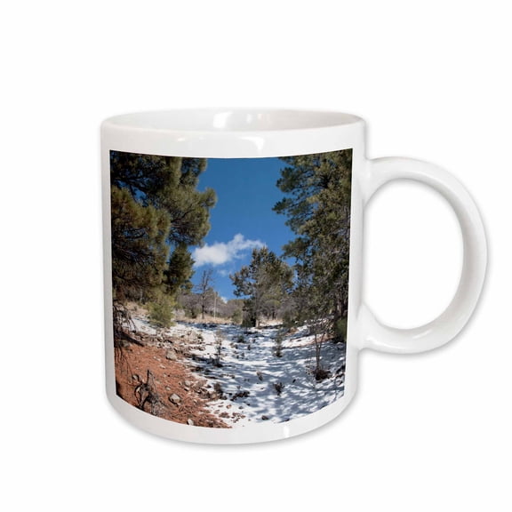 3drose, Some Snow in the Dixie National Forest of Utah with Pines, 11oz Mug