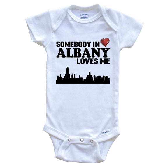 Somebody In Albany Loves Me Baby Bodysuit