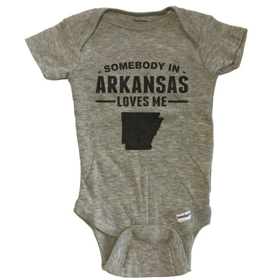Somebody In Arkansas Loves Me Baby Bodysuit - Arkansas Baby Bodysuit - Grey