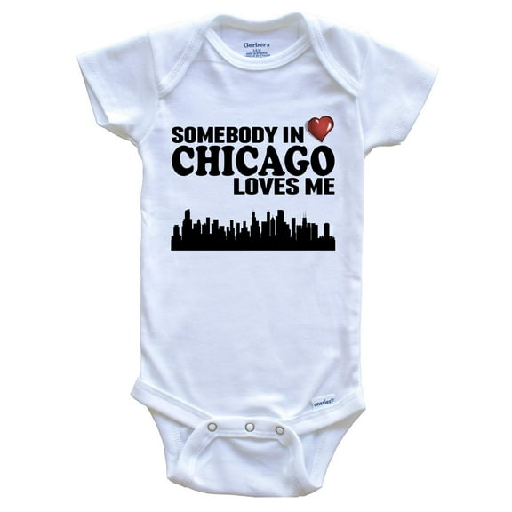 Somebody In Chicago Loves Me Baby Bodysuit