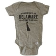 thumbnail image 1 of Somebody In Delaware Loves Me Baby Bodysuit - Delaware Baby Bodysuit - Grey, 1 of 2