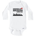 thumbnail image 1 of Somebody In Houston Loves Me One Piece Baby Bodysuit (Long Sleeve), 3-6 Months White, 1 of 1