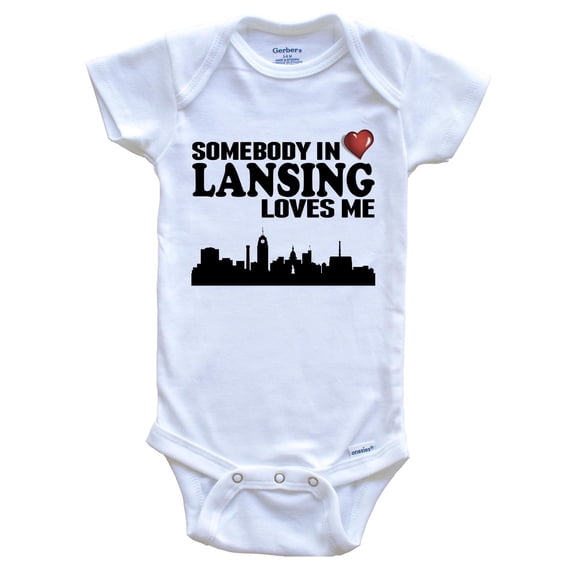Somebody In Lansing Loves Me Baby Bodysuit