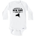 thumbnail image 1 of Somebody In New York Loves Me One Piece Baby Bodysuit - New York Baby Bodysuit (Long Sleeve), 3-6 Months White, 1 of 1