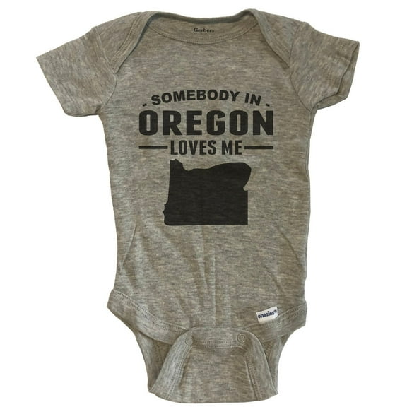 Somebody In Oregon Loves Me Baby Bodysuit - Oregon Baby Bodysuit - Grey
