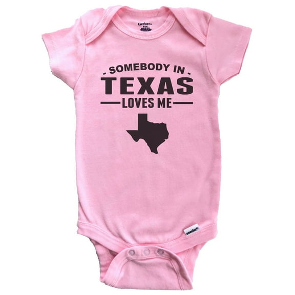 Somebody In Texas Loves Me Baby Bodysuit - Texas Baby Bodysuit (Pink)