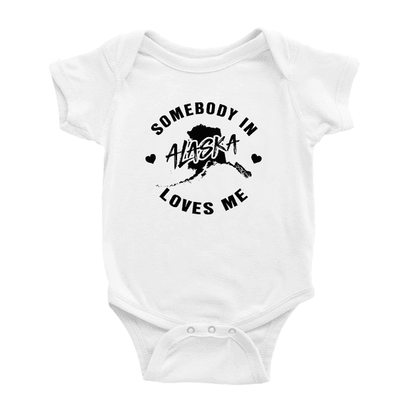 Somebody in Alaska Loves Me Cute Baby Bodysuit 6-12 Months