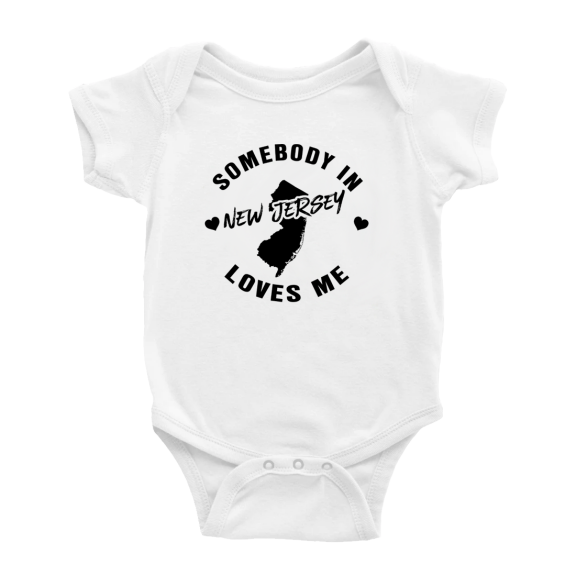Somebody in New Jersey Loves Me Cute Baby Bodysuit 3-6 Months