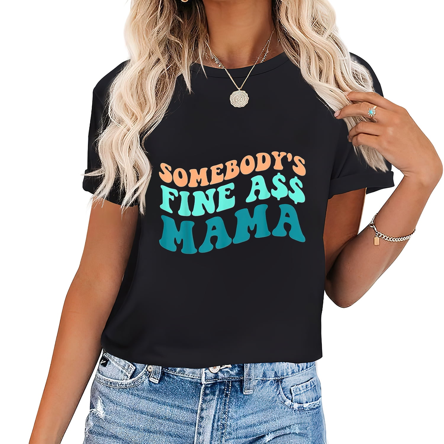 Мама задница Somebody's Fine Ass Mama Trendy Mother's Funny Mom T-Shirt - Walmart.com