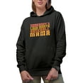 thumbnail image 1 of Somebody's Loud Mouth Baseball Mama, Mom of a Player Themed, Groovy Retro Wavy Text Merch Gift, Black Hooded Sweatshirt or Hoodie, Small, 1 of 5