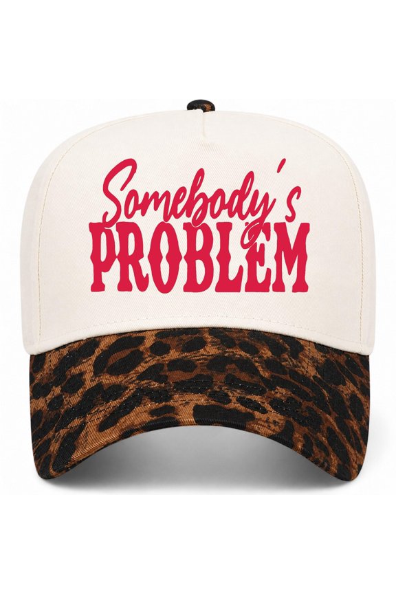 Somebody's Problem Cursive Hat (Leopard/Natural)
