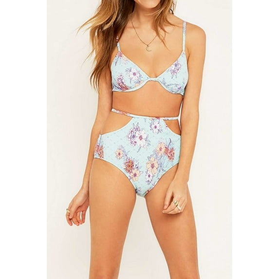 Somedays Lovin Women's Amazonia Shirred Floral Bikini Top,XS