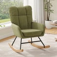 thumbnail image 1 of Someet Nursery Rocking Chair, Upholstered Rocking Accent Chair with High Backrest, Comfortable Rocker with Padded Seat for Living Rooms, Bedrooms, Offices, Green, 1 of 7