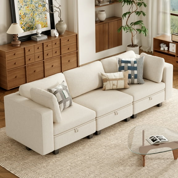 Someet Oversized Modular Sectional Sofa, Couch Convertible Sofa for Living Room, Apartment, Large Deep Seat Couches, Free Combination Sofa, Beige