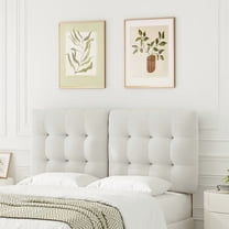 Someet Upholstered Headboard for Queen Size, Adjustable Height Headboard, Modern Button Tufting Solid Wood Headboard, Beige