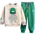 thumbnail image 1 of Somenie 3D Beanie Decor Sweatshirt Joggers Outfits for Boys and Girls,Toddler and Infant Crew Neck Outfit,Hoodies Clothing Set,Size 2T,Gray Color, 1 of 7