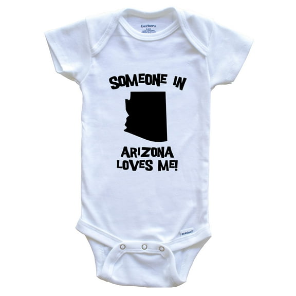 Someone In Arizona Loves Me State Silhouette Cute Baby Bodysuit - One Piece Baby Bodysuit, 0-3 Months White