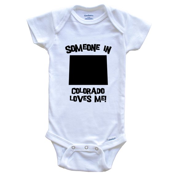 Someone In Colorado Loves Me State Silhouette Cute Baby Bodysuit - One Piece Baby Bodysuit, 0-3 Months White