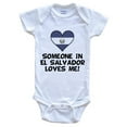 thumbnail image 1 of Someone In El Salvador Loves Me El Salvadorian Flag Heart Baby Bodysuit, 6-9 Months White, 1 of 2
