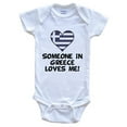 thumbnail image 1 of Someone In Greece Loves Me Greek Flag Heart Baby Bodysuit, 3-6 Months White, 1 of 2