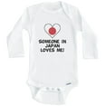 thumbnail image 1 of Someone In Japan Loves Me Japanese Flag Heart One Piece Baby Bodysuit (Long Sleeve), 3-6 Months White, 1 of 1