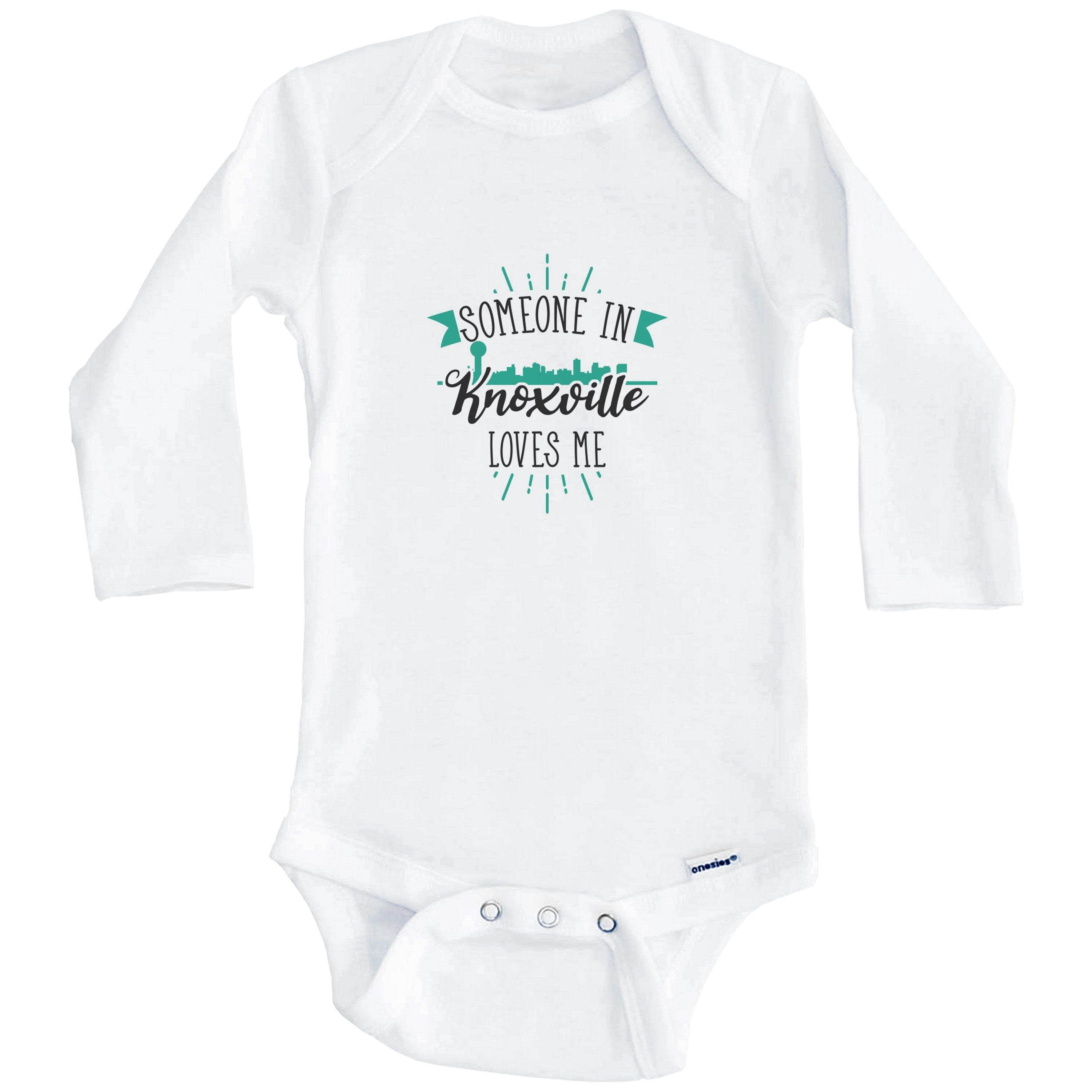 Someone In Knoxville Loves Me Knoxville TN Skyline One Piece Baby Bodysuit (Long Sleeve), 6-9 Months White