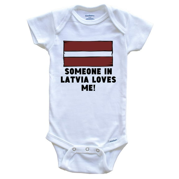 Someone In Latvia Loves Me Latvian Flag Baby Bodysuit
