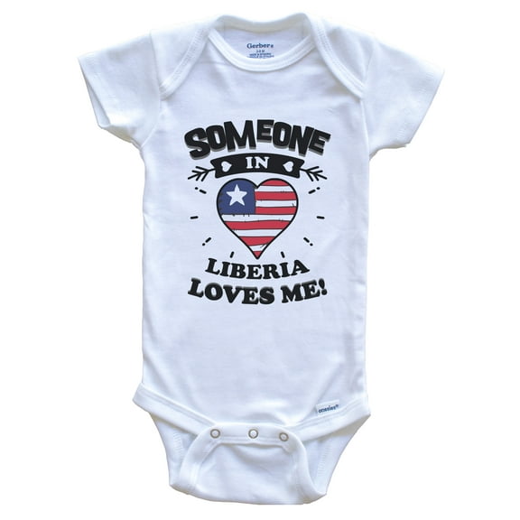 Someone In Liberia Loves Me Liberian Flag Heart Baby Bodysuit