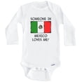 thumbnail image 1 of Someone In Mexico Loves Me Mexican Flag One Piece Baby Bodysuit (Long Sleeve), 3-6 Months White, 1 of 1