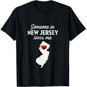Someone In New Jersey Loves Me - New Jersey T-Shirt NJ Black Large