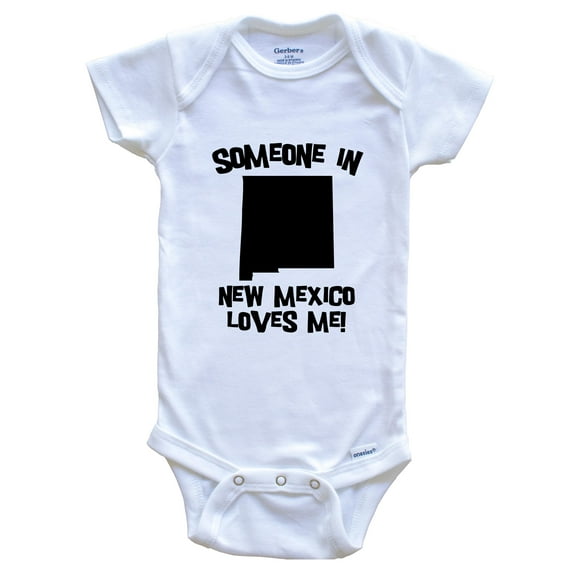 Someone In New Mexico Loves Me State Silhouette Cute Baby Bodysuit - One Piece Baby Bodysuit, 0-3 Months White