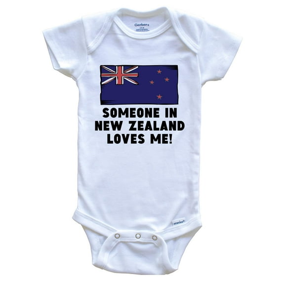Someone In New Zealand Loves Me Kiwi Flag Baby Bodysuit