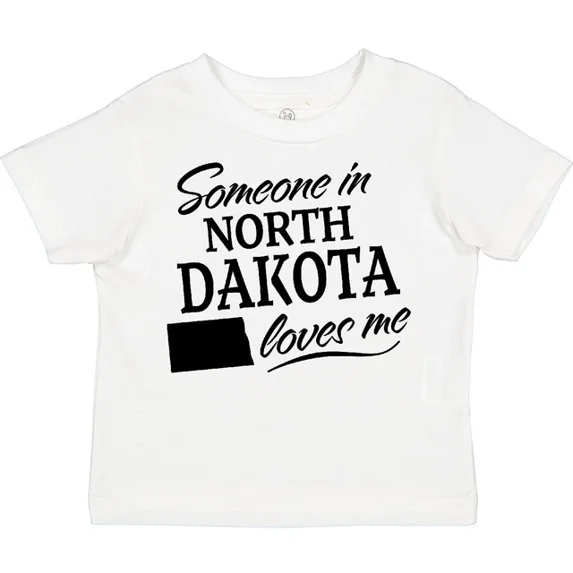 Someone In North Dakota Loves Me Toddler T-Shirt State Home Family Kid TODDLER SHORT SLEEVE TEE BELLA CANVAS 3001T